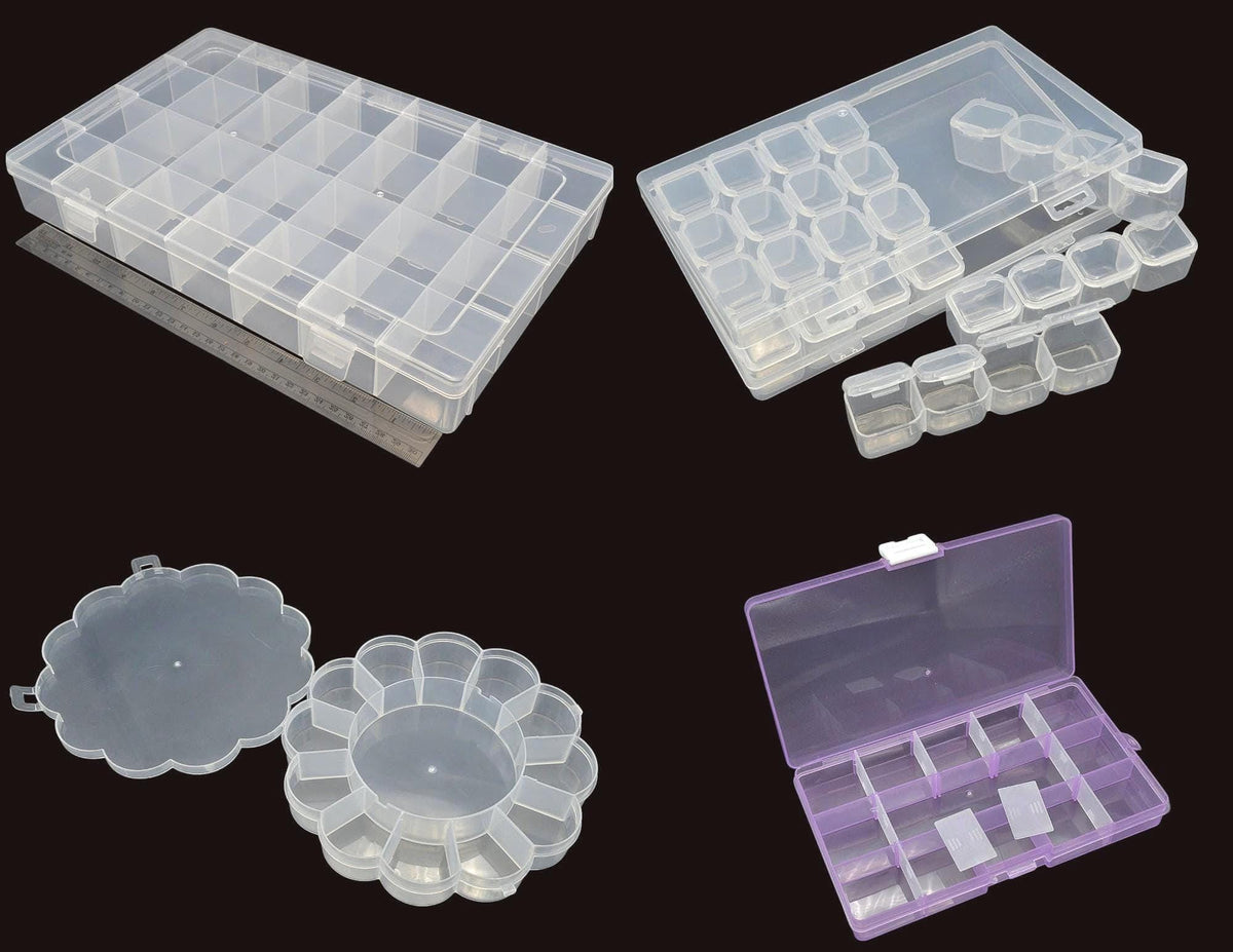 Beading Storage Box Organizer: Clear Plastic, Adjustable Dividers | Stackable, Multi-Compartment, Space Saving | Jewelry Supplies __etsy:7847584404