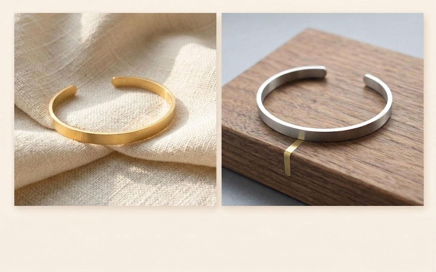 Gold Stainless Steel Bracelet Cuff: Adjustable Minimalist Design, Polished Luxury Finish | 6mm Width, Durable, Comfortable Fit