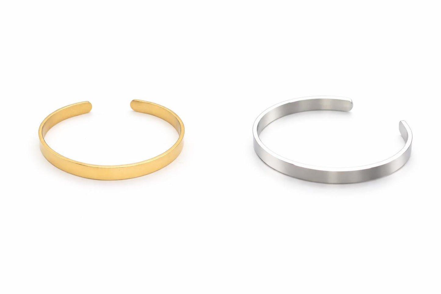 Gold Stainless Steel Bracelet Cuff: Adjustable Minimalist Design, Polished Luxury Finish | 6mm Width, Durable, Comfortable Fit