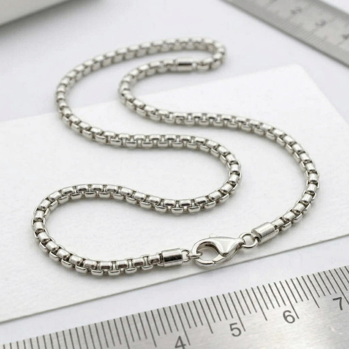 Chain By The Yard Durable Steel Chains: Rectangular Link, Box & Round Bead Styles | Tarnish-Resistant, Versatile Use | Sold Per Yard
