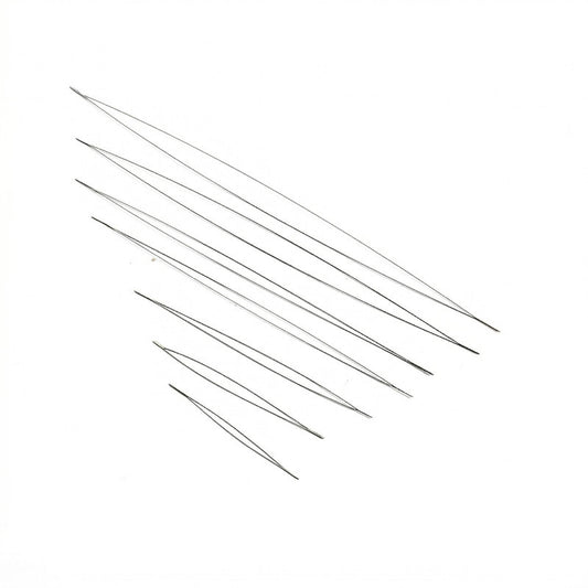 Big Eye Beading Needles Jewelry Making Tools, Large Soldered Eye (2.125" & 5", Assorted Packs, Steel)