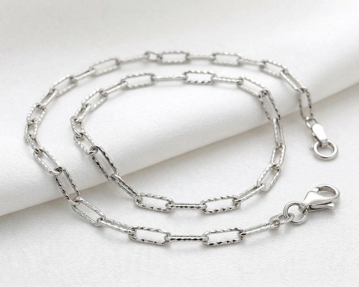 Rollo Cable Curb Chain Collection: Saturn Cuban & Diamond Cut Styles (Stainless Steel, Secure Fit, Multiple Sizes)