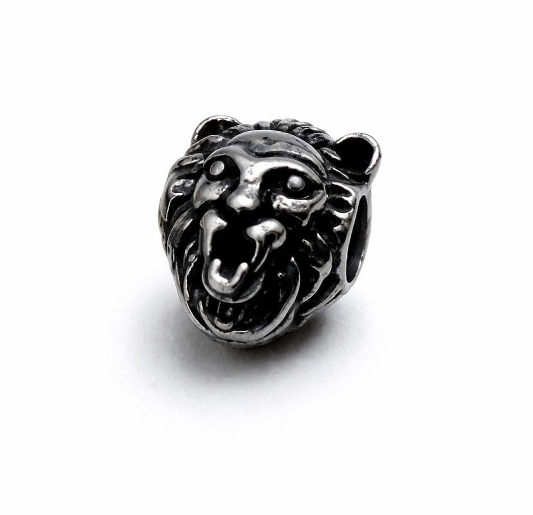 Steel Bead Owl Lion Iron Man: Gold Silver Gunmetal Charms, Stainless Steel, Durable Metal Beads | Unisex Set, 3 Pieces