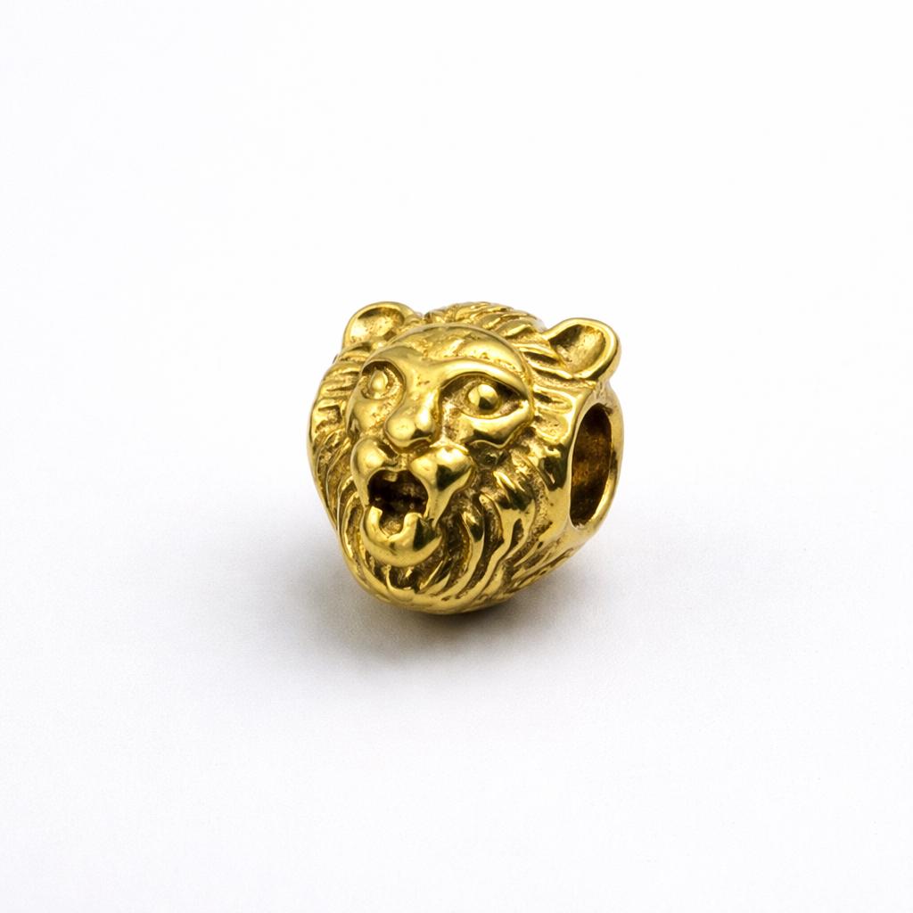 Steel Bead Owl Lion Iron Man: Gold Silver Gunmetal Charms, Stainless Steel, Durable Metal Beads | Unisex Set, 3 Pieces