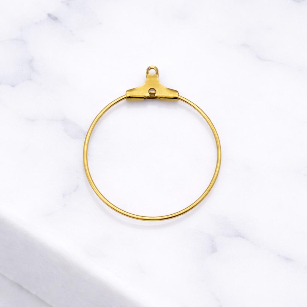 Gold Plated Clip On Wire Hoop Rings: Sleek Finish - Durable Stainless Steel, Jewelry Making, DIY Decoration Hoops
