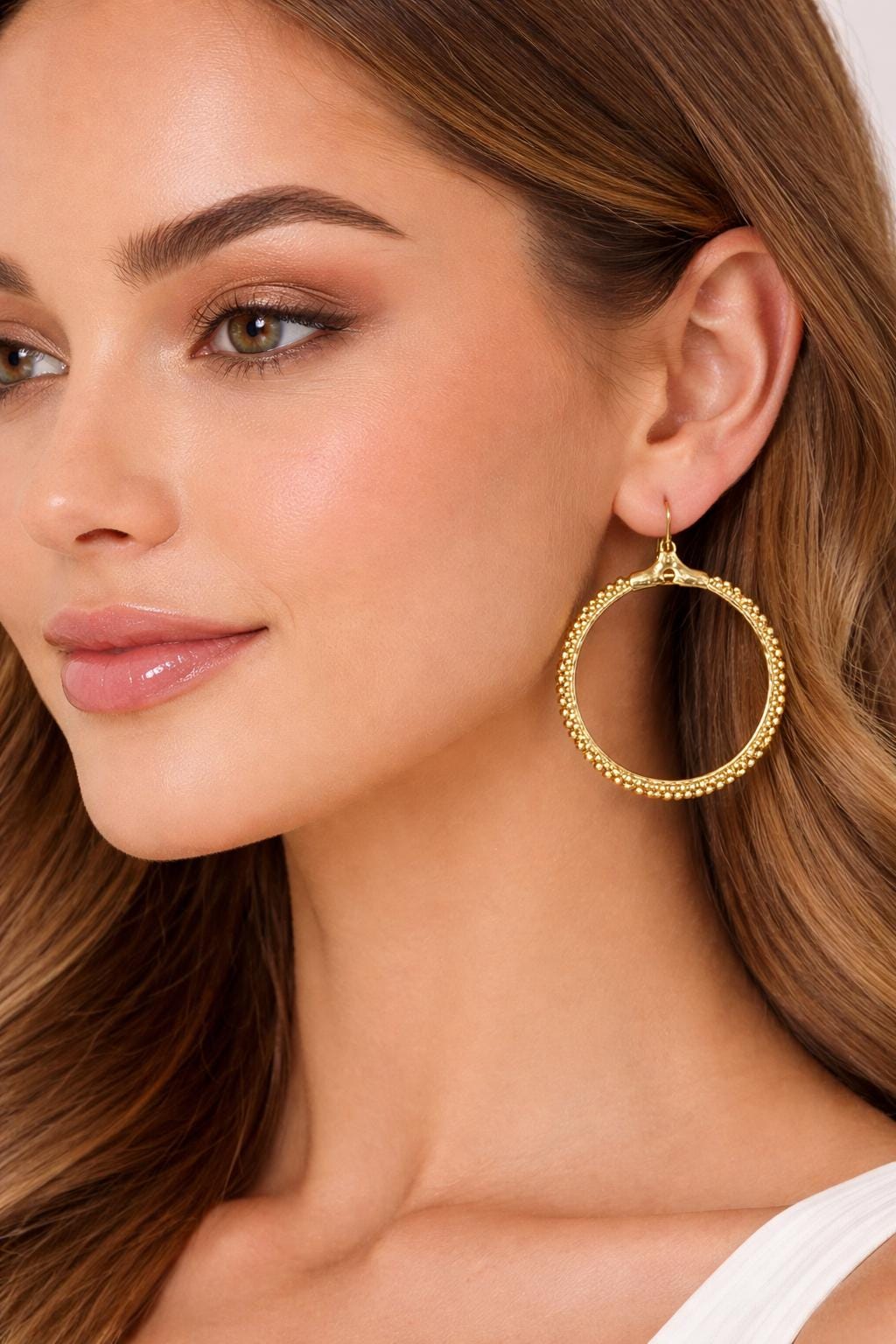 Gold Plated Clip On Wire Hoop Rings: Sleek Finish - Durable Stainless Steel, Jewelry Making, DIY Decoration Hoops