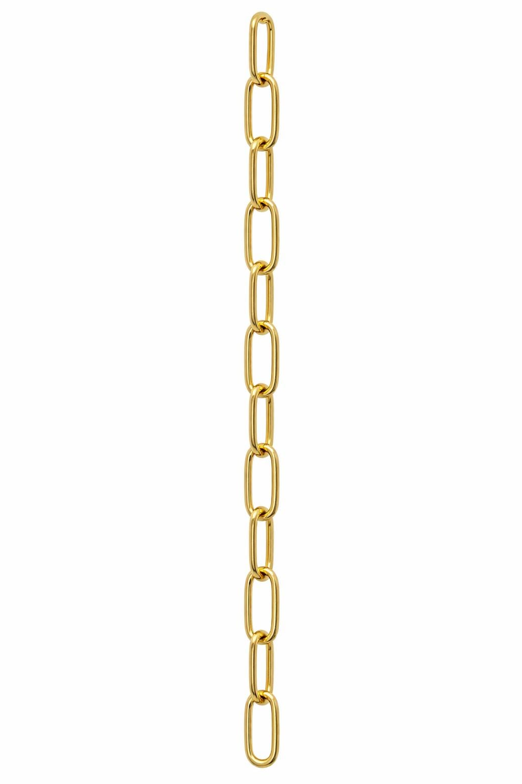 Gold Paperclip Chain Jewelry Supply, Long Rectangular Links (Stainless Steel, Shiny Gold Finish, 17x8mm Size)