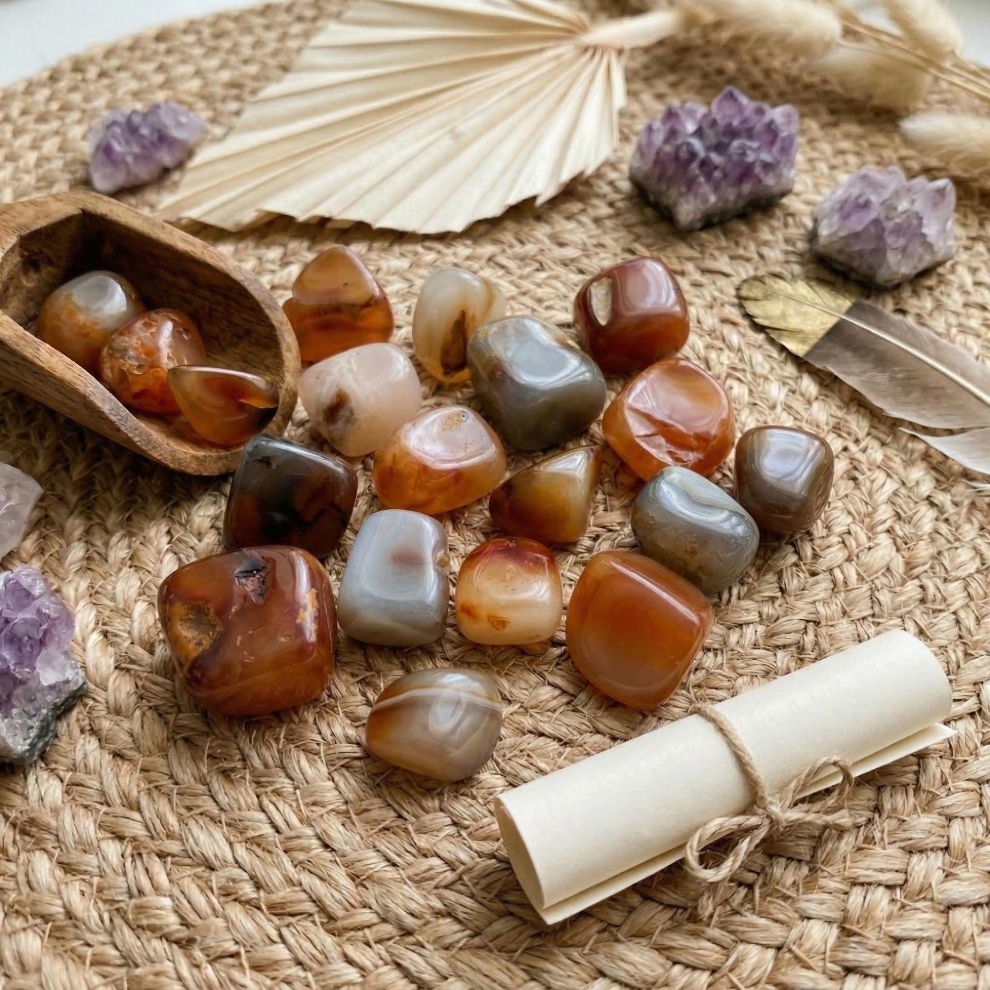 1 LB Carnelian Stones – Natural Agate, Polished Healing, Root Chakra, Small Gemstones for Meditation, Energy Healing 35-40 PCs/LB
