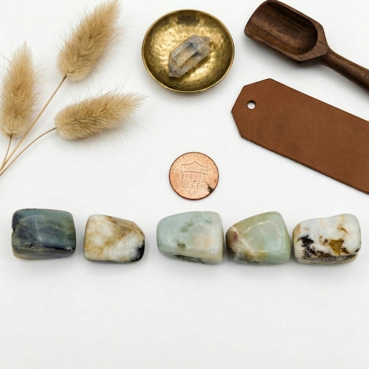 1 LB Amazonite Tumbled Stones – Natural, Polished Healing Stone, Heart, Throat Chakra Crystal, Calming for Meditation Reiki 35-40 PCs/LB