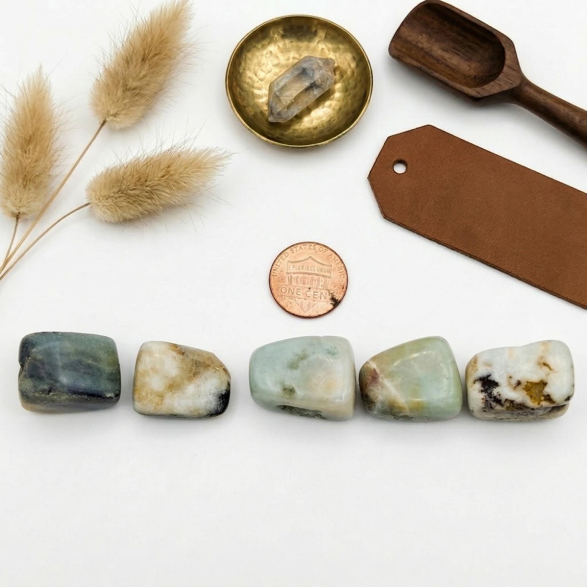 1 LB Amazonite Tumbled Stones – Natural, Polished Healing Stone, Heart, Throat Chakra Crystal, Calming for Meditation Reiki 35-40 PCs/LB