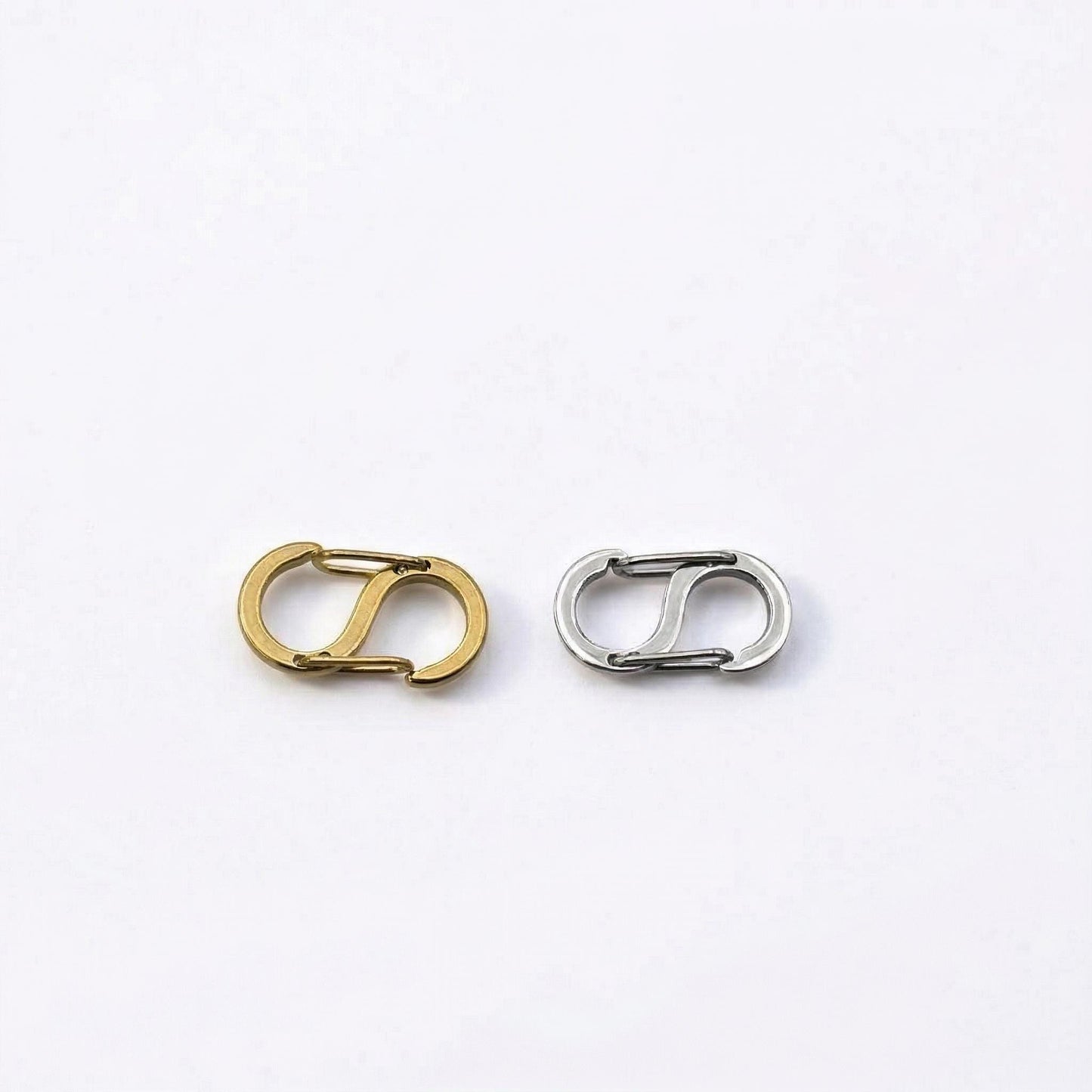 S Shaped Connectors Double Clasp: Durable Gold & Silver Jewelry Locks, Stainless Steel (20x10mm, Tarnish Resistant)