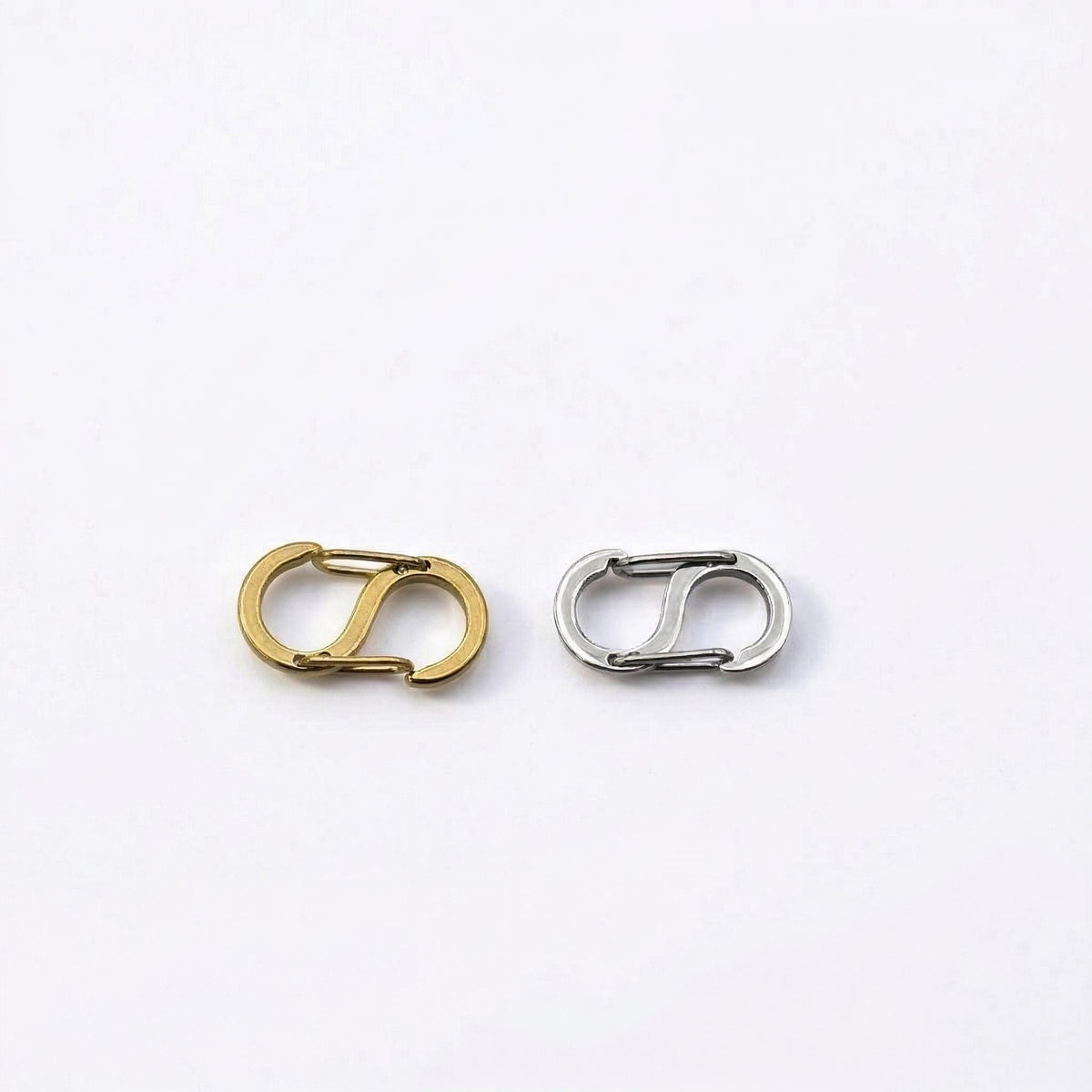 S Shaped Connectors Double Clasp: Durable Gold & Silver Jewelry Locks, Stainless Steel (20x10mm, Tarnish Resistant)