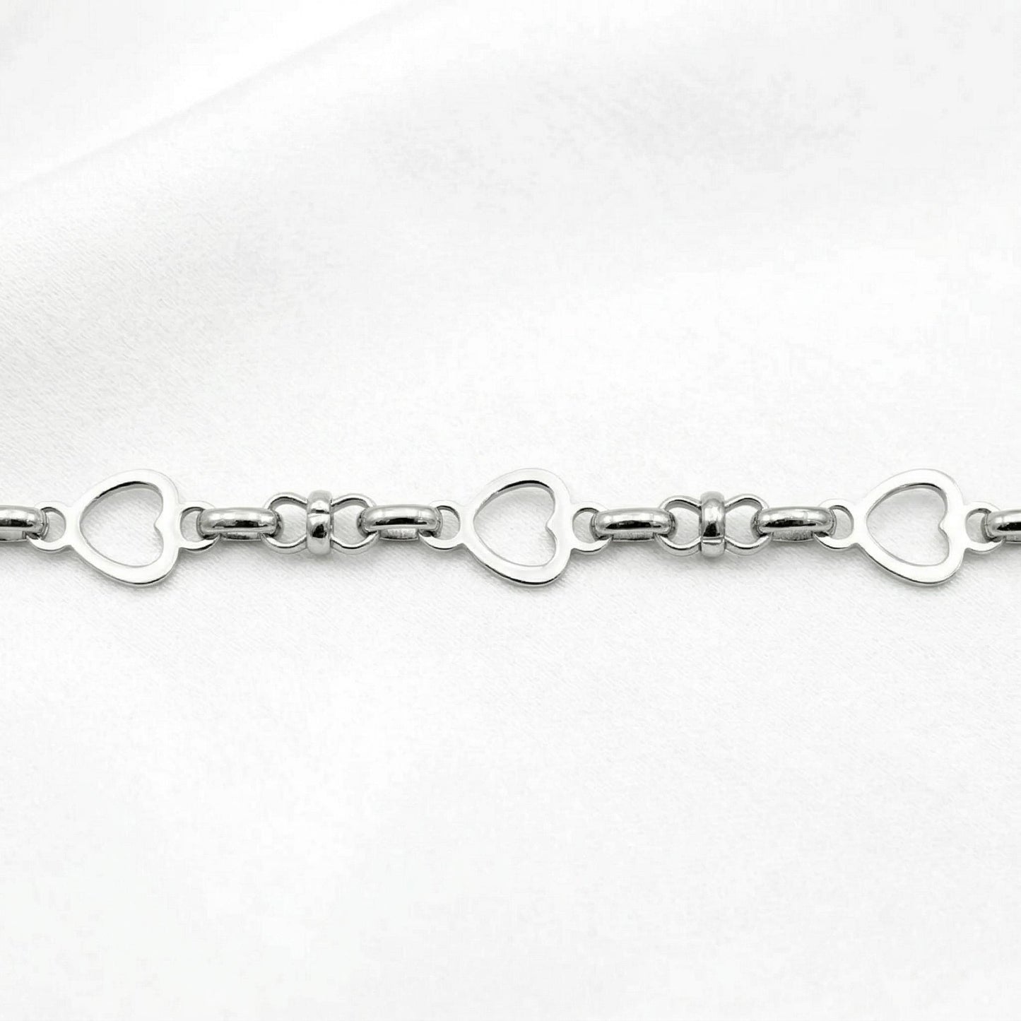 Heart Link Rolo Chain Jewelry Supply: Stainless Steel Romantic Connector Links, Bright Finish (1-6mm Sizes, Charm Necklace & Bracelet Craft)