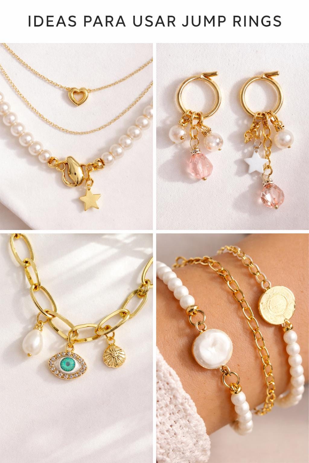 Gold Plated Open Jump Rings Jewelry Making Set, Mixed Sizes (4mm-10mm, Stainless Steel, 100 Pieces Bag)