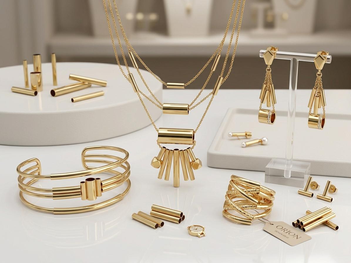 18K Gold Filled Alternative Tube Beads - Seamless Straight Plain Findings - Tarnish Resistant Finish, Jewelry DIY Parts