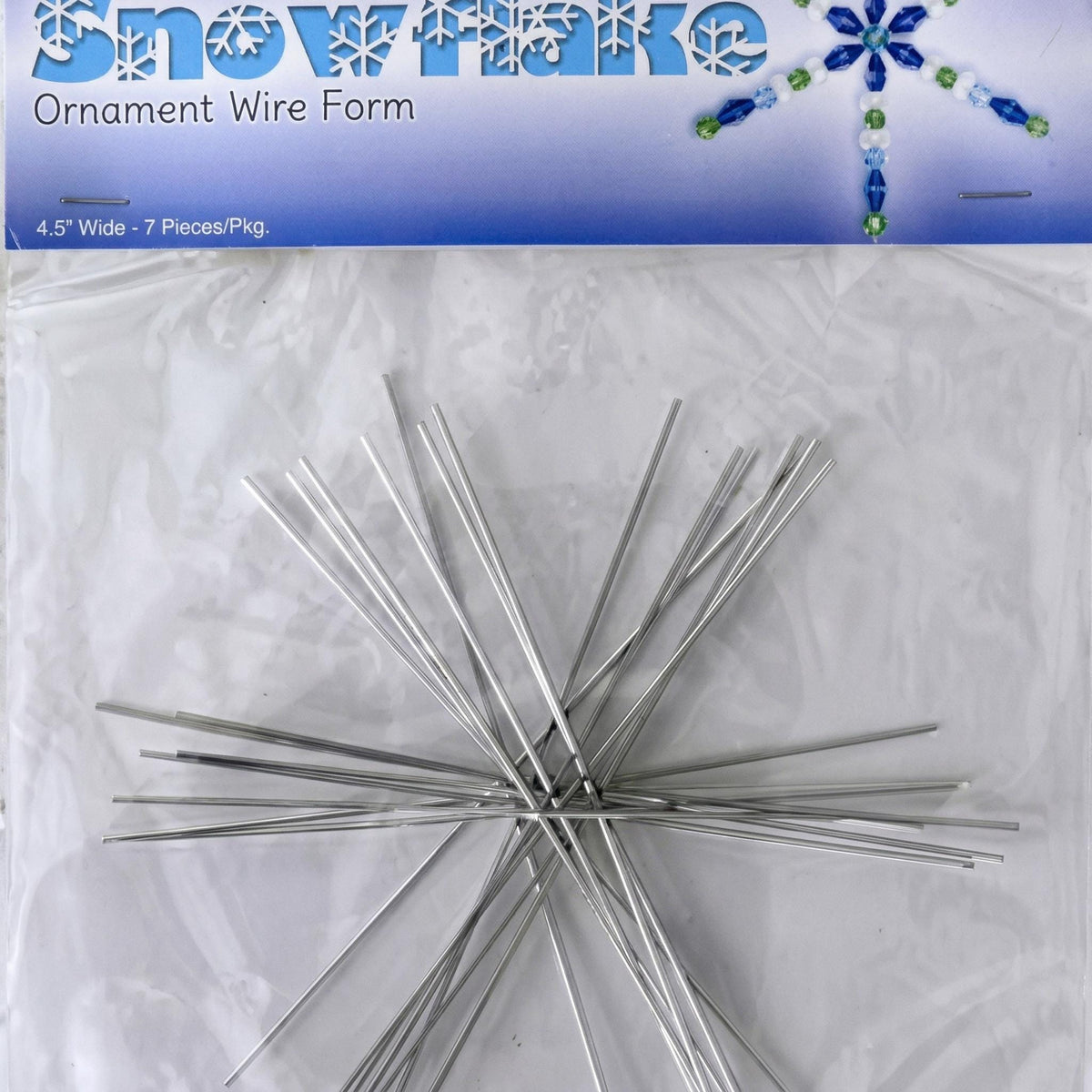 Snowflake Wire Frame DIY Craft Kit: Beaded Holiday Ornament, Jewelry Wire Focus (3 Sizes, Ribbon Loop Included)
