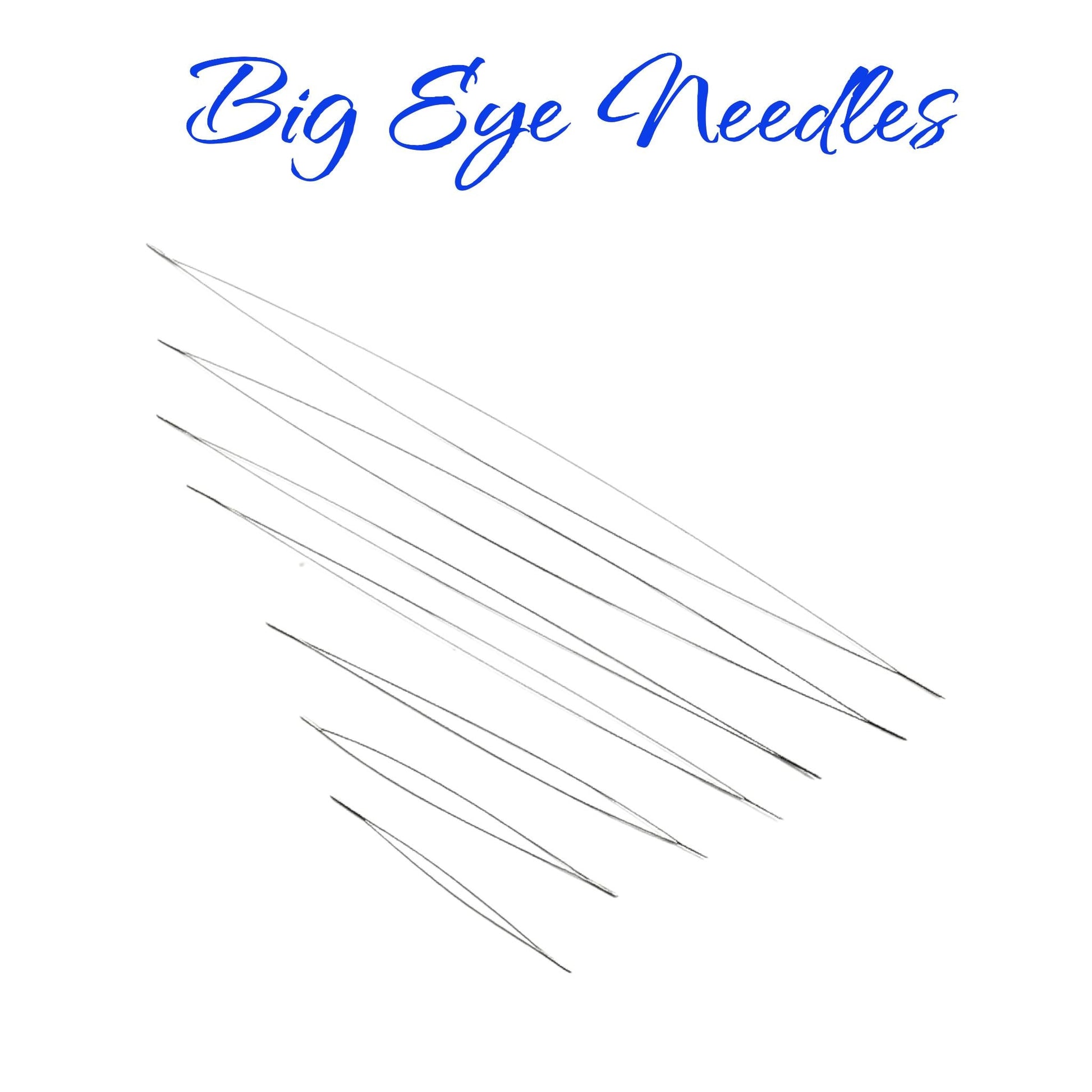 Big Eye Beading Needles Jewelry Making Tools, Large Soldered Eye (2.125" & 5", Assorted Packs, Steel)