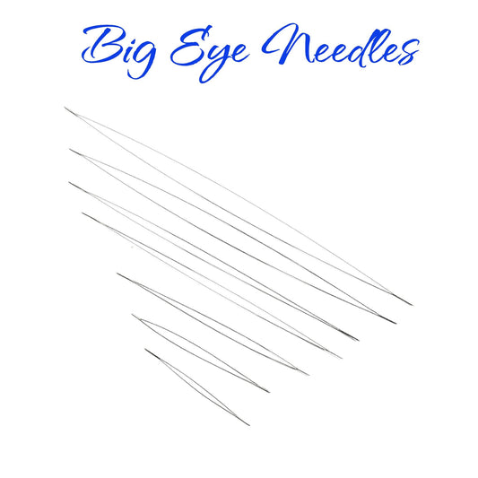 Big Eye Beading Needles Jewelry Making Tools, Large Soldered Eye (2.125" & 5", Assorted Packs, Steel)