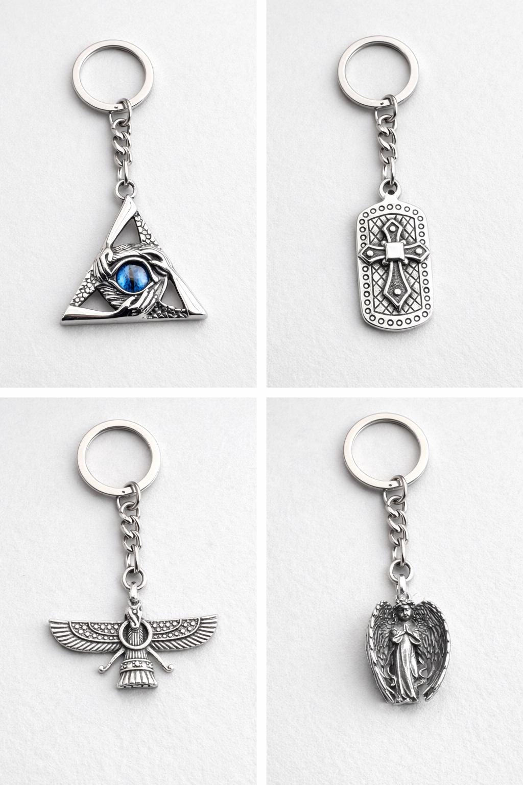 Stainless Steel Pendants and Charms for jewelry making Eye of Providence, Cross, Angel, Ahura Mazda