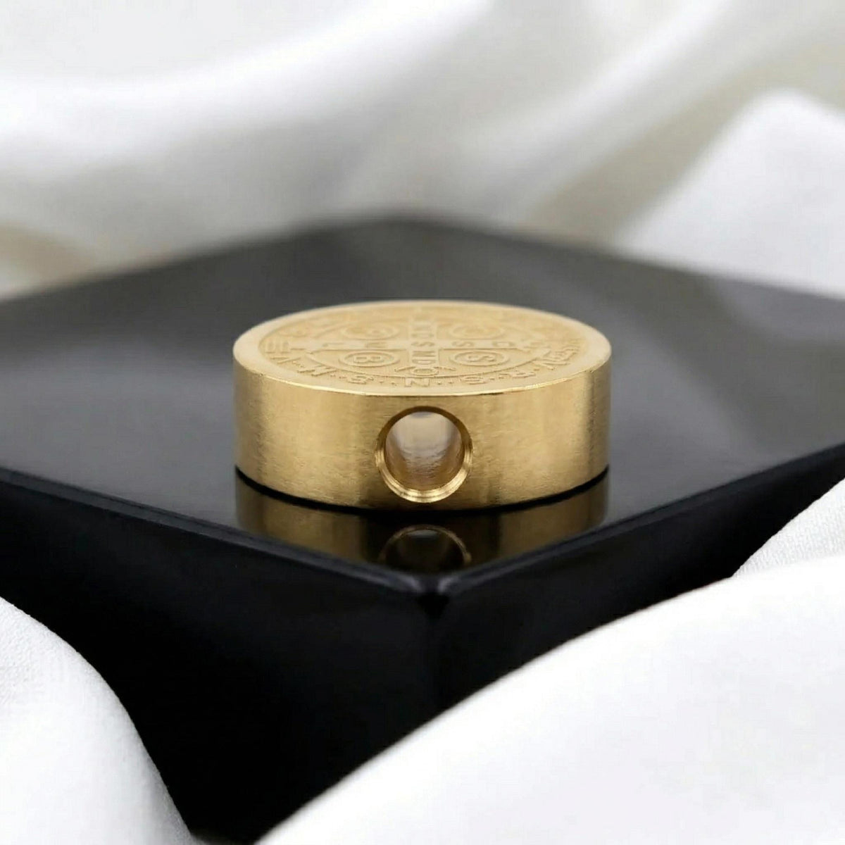 Saint Benedict Gold Slider Beads, Faith Symbol Charms (10mm & 15mm, Gold Stainless Steel, Durable for Bracelets)