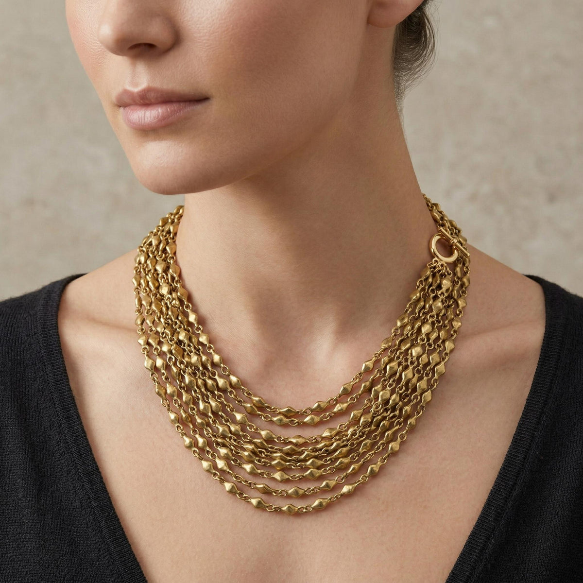 Gold Stainless Steel Ball Chain Twisted, Circle Link Jewelry Chain (4mm Width, Durable Gold Finish, Sold by Yard or Roll)