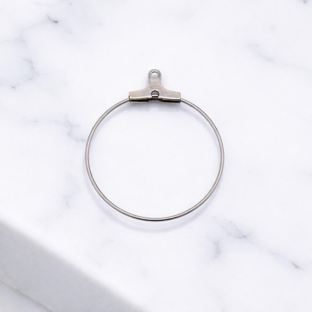 Gold Plated Clip On Wire Hoop Rings: Sleek Finish - Durable Stainless Steel, Jewelry Making, DIY Decoration Hoops
