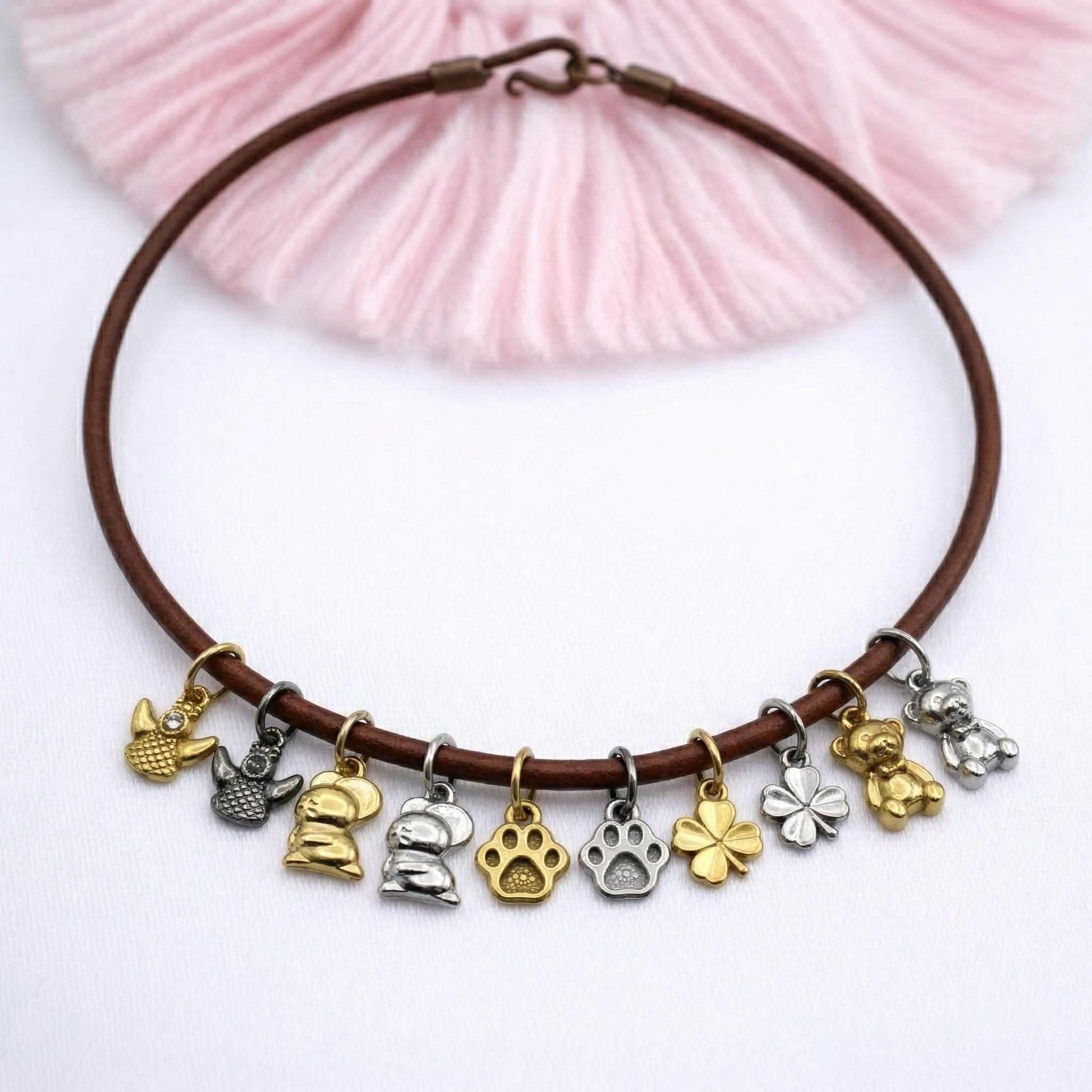 Animal Lucky Charm Gold & Silver Pendants: Stainless Steel, Anti Tarnish Finish | Nickel Safe, 12 Pieces, DIY Jewelry