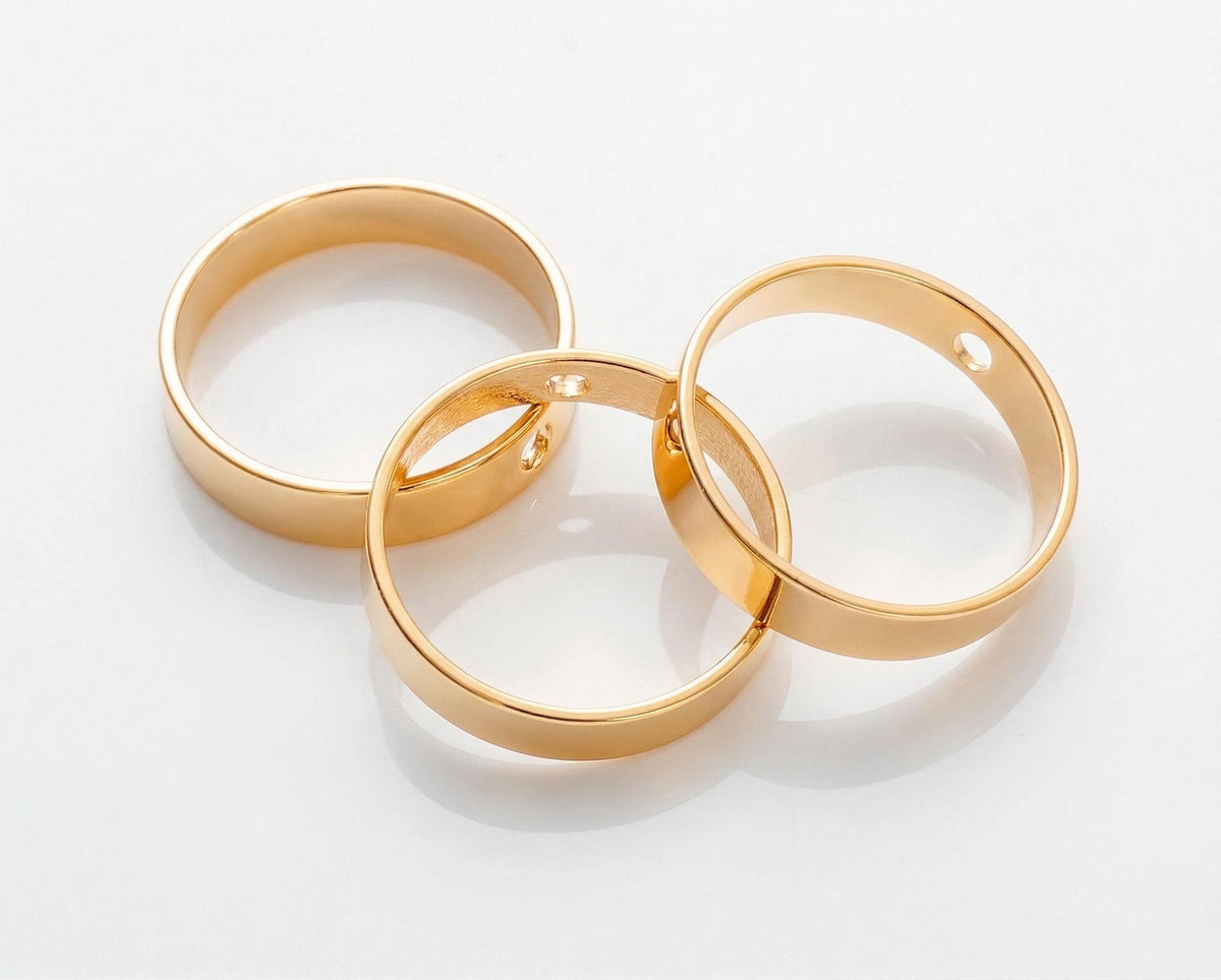 Bead Frame Square Jump Rings: 18K Tarnish Resistant Gold, Tarnish Resistant Base (10-12mm, Durable Finish, Jewelry Making Supplies)