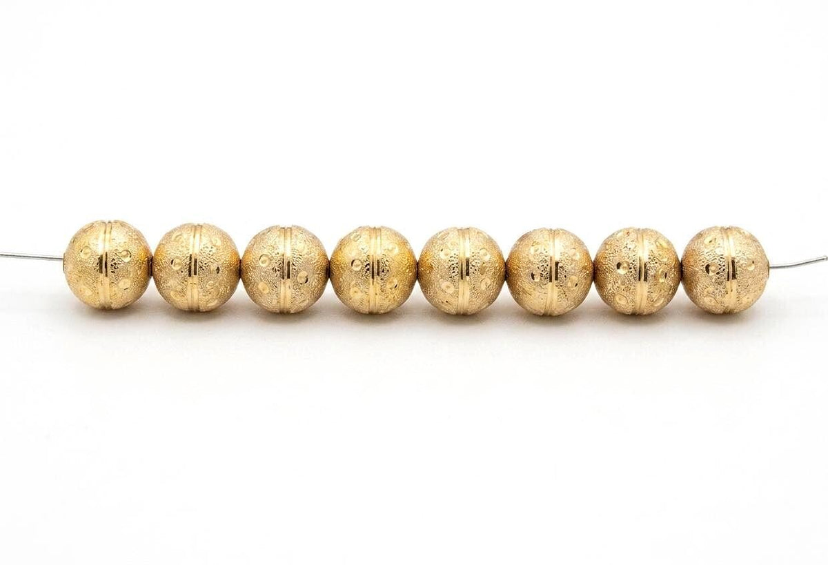 18K Gold Filled Alternative Stardust Bead: Diamond Cut Round Spacer, Durable Gold Finish (8mm/10mm/12mm Crafting)