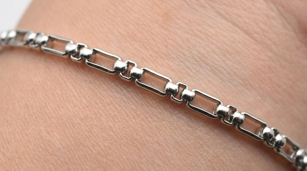Gold And Silver Box Snake Paperclip Chain - Mixed Metal Jewelry Supply - Layered Necklace, Bracelet Links, Durable Stainless Steel