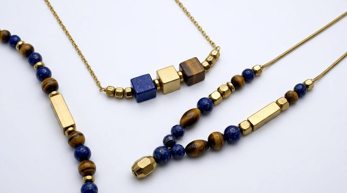 Gold-Plated Stainless-Steel Spacer Beads Shapes, Box, Cube, and Bar Spacers for Jewelry Making, DIY Bracelet & Necklace Findings.