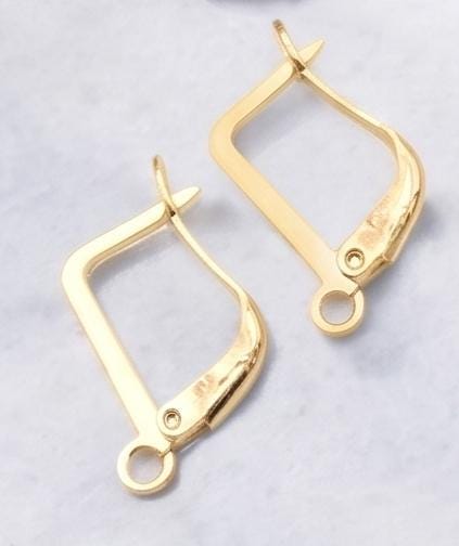 Findings 18k Earring Gold Filled Alternative Hooks, Lever Back & Hoops (13-22mm Sizes, Durable , Jewelry Repair Supplies)