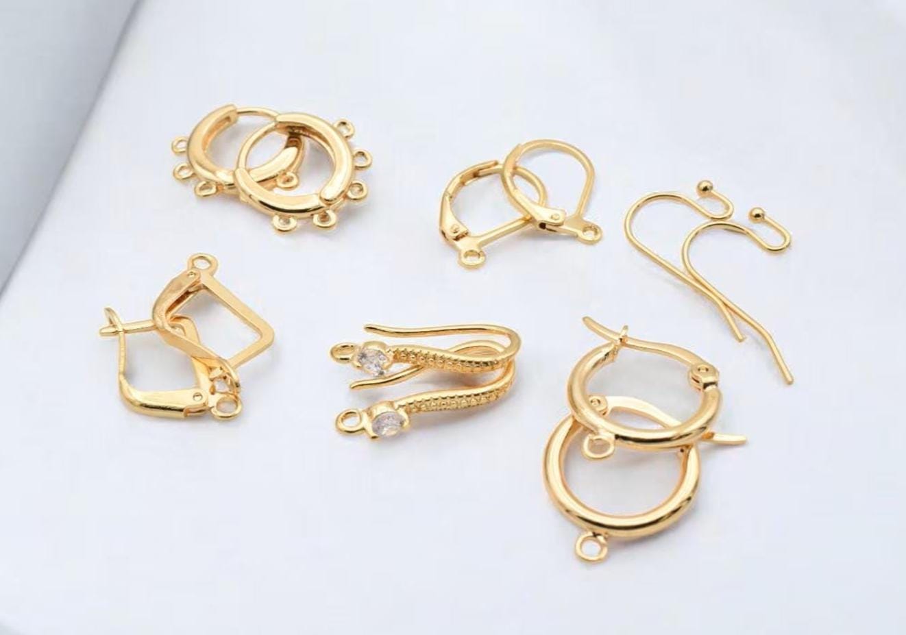 Findings 18k Earring Gold Filled Alternative Hooks, Lever Back & Hoops (13-22mm Sizes, Durable , Jewelry Repair Supplies)