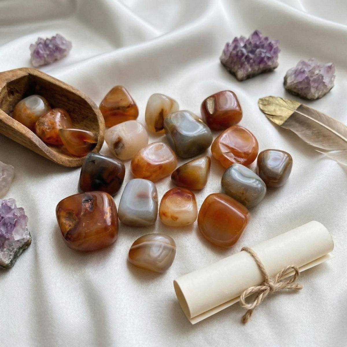 1 LB Carnelian Stones – Natural Agate, Polished Healing, Root Chakra, Small Gemstones for Meditation, Energy Healing 35-40 PCs/LB