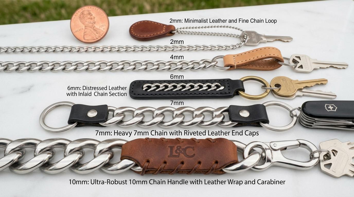 Steel Curb Chain Jewelry: Premium Polished Metal - Versatile Crafting Chain, Multiple Sizes 2mm to 10mm, High Gloss Finish