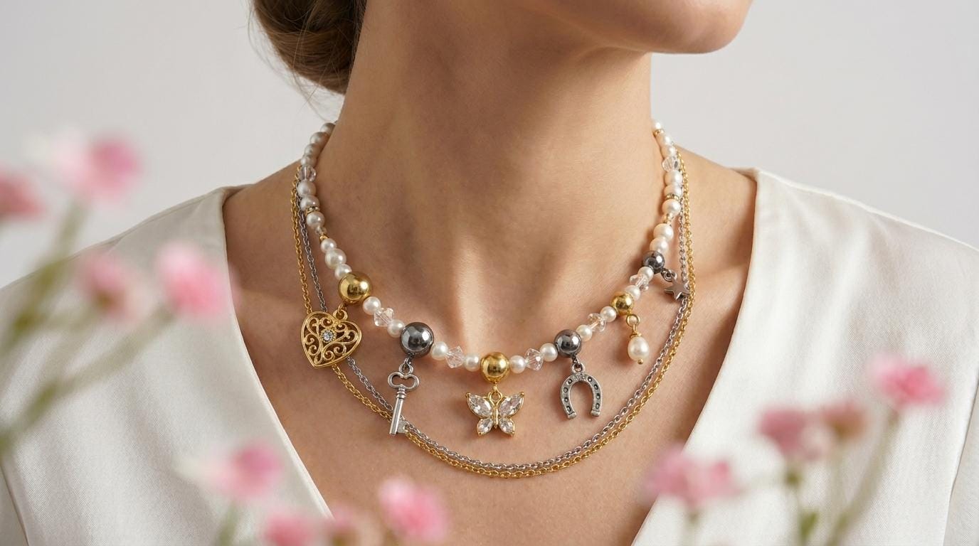 Large Hole Charm Beads with Loop Bail: Gold and Silver Stainless Steel, Mirror Polished Finish (12 or 20 Pcs, Hypoallergenic Jewelry)