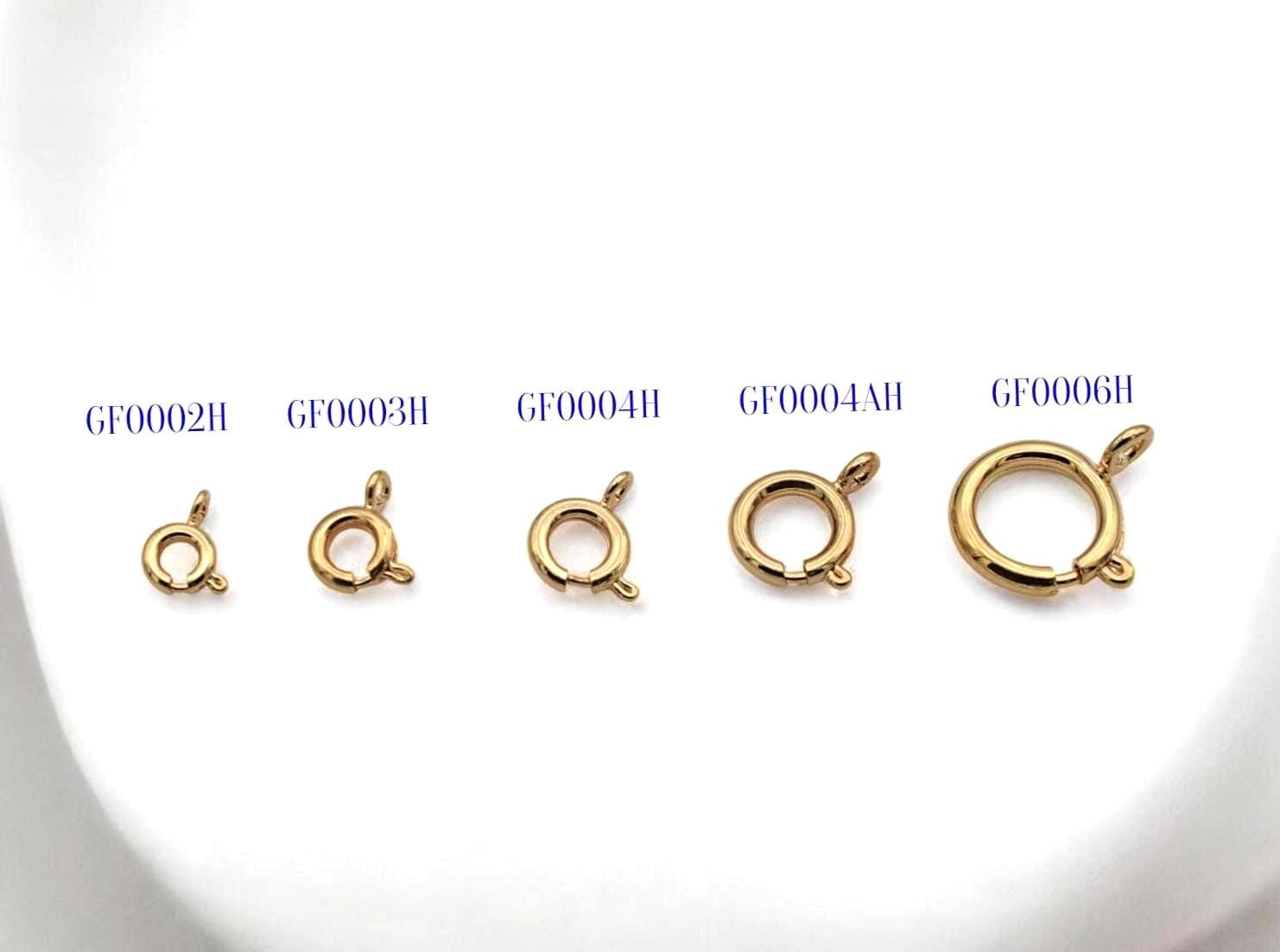 18K Gold Filled Alternative Spring Ring Clasp Round 5–12mm, Tarnish-Resistant Closures for Necklaces & Bracelets, Jewelry Findings