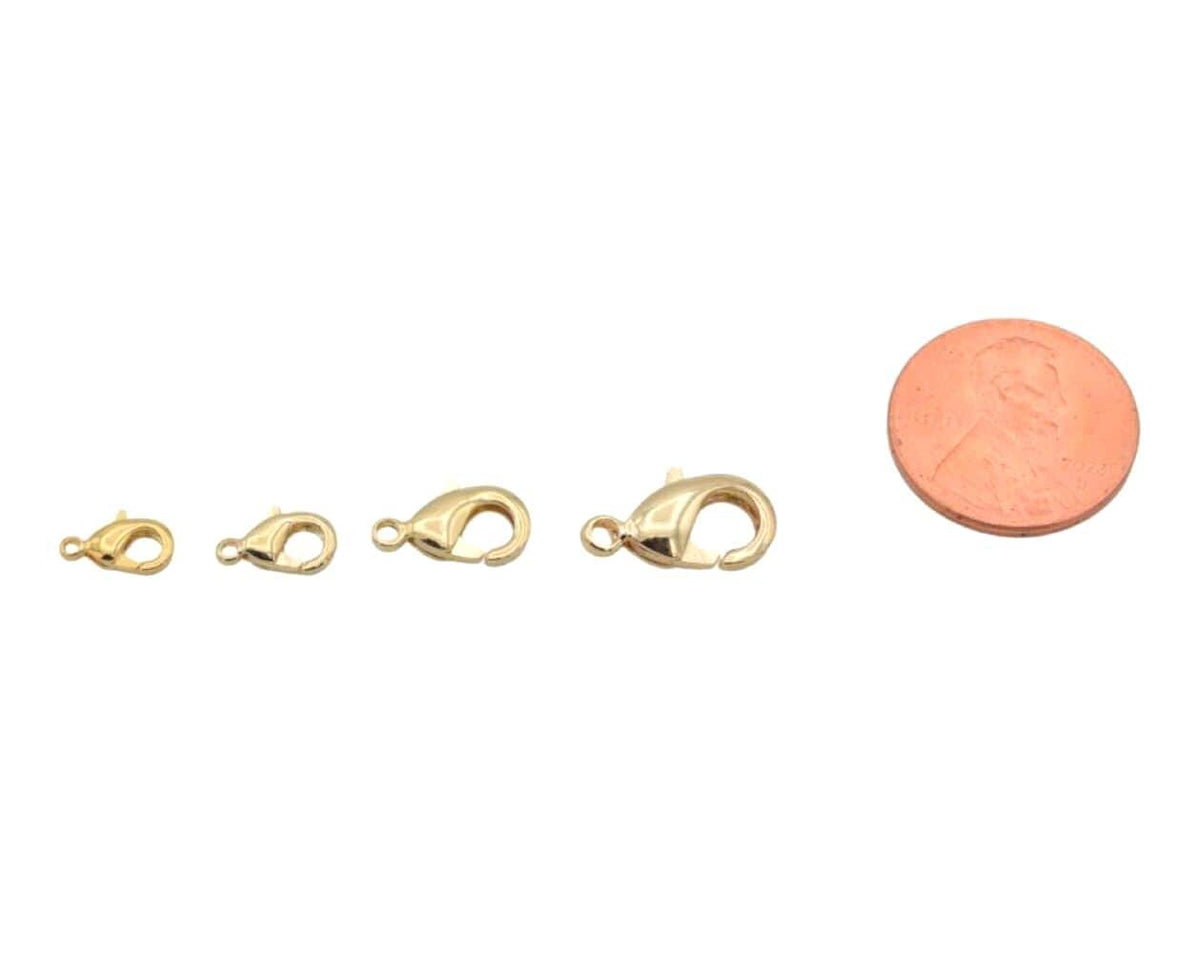 14K Gold Filled Alternative Lobster Clasp – Tarnish-Resistant Jewelry Findings, Multiple Sizes, Secure Necklace & Bracelet Closures