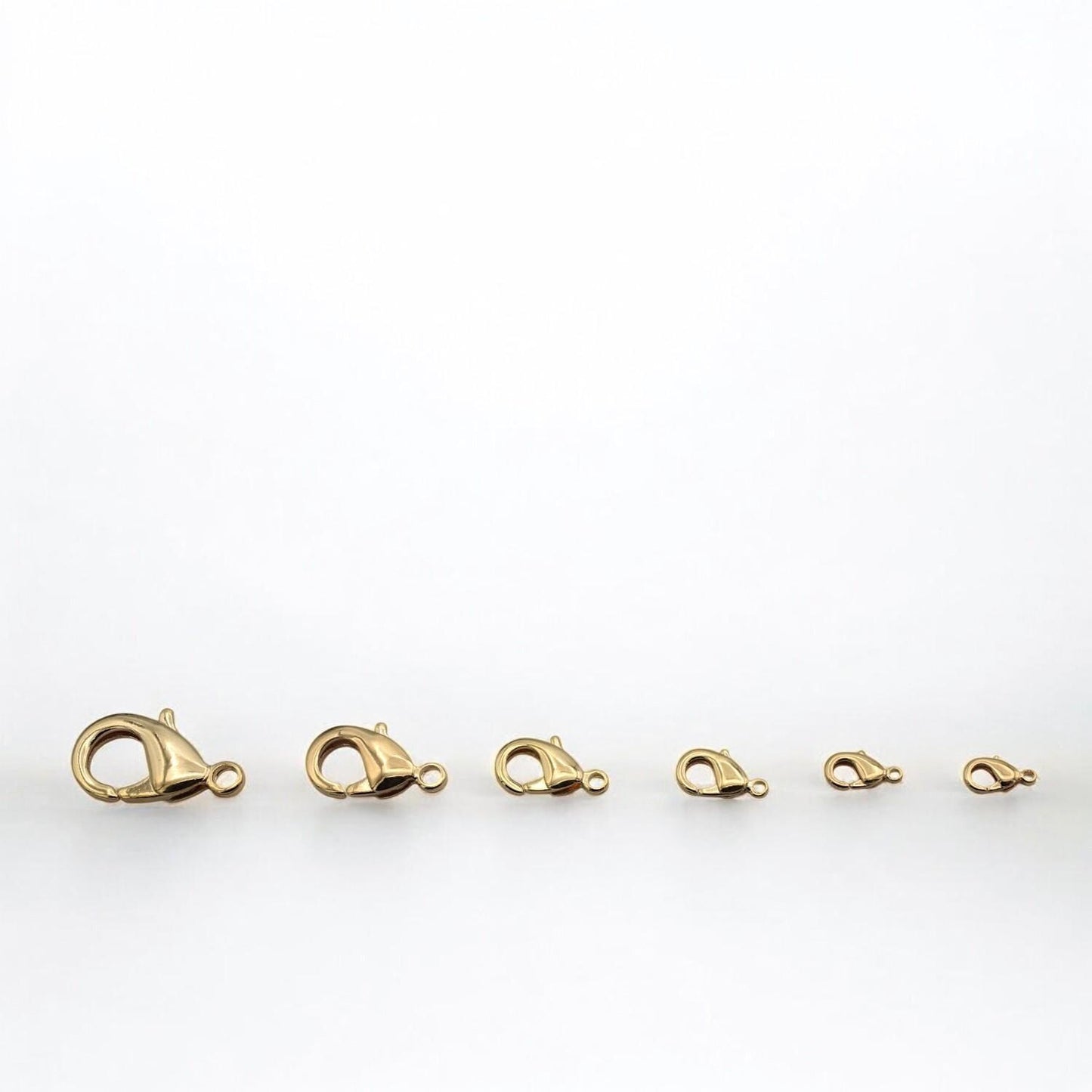 14K Gold Filled Alternative Lobster Clasp – Tarnish-Resistant Jewelry Findings, Multiple Sizes, Secure Necklace & Bracelet Closures