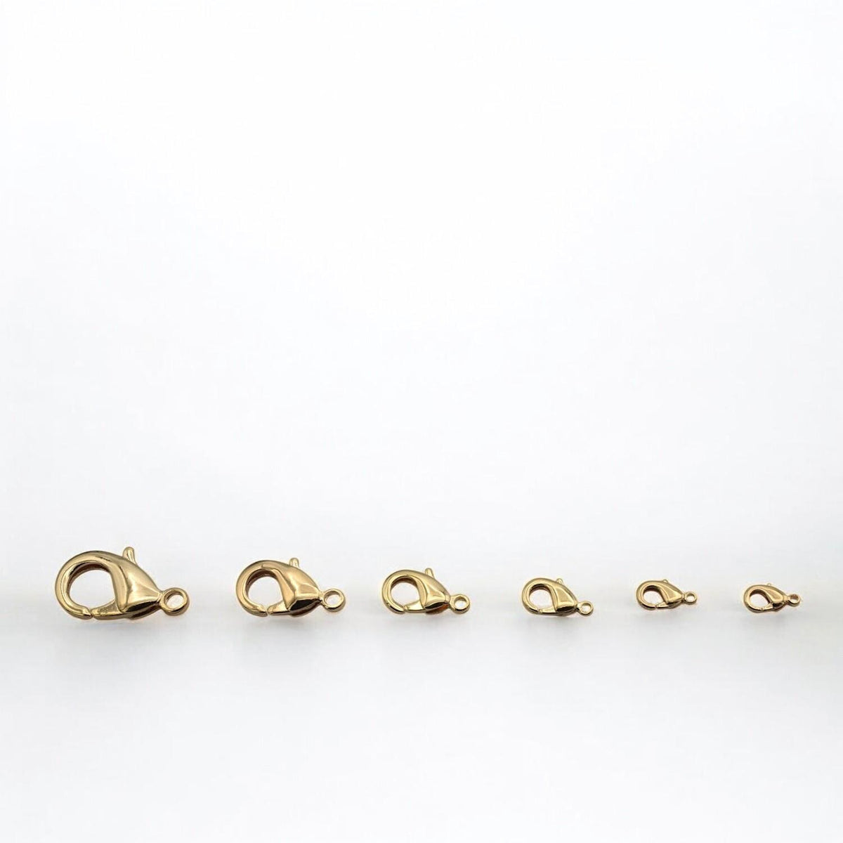 14K Gold Filled Alternative Lobster Clasp – Tarnish-Resistant Jewelry Findings, Multiple Sizes, Secure Necklace & Bracelet Closures