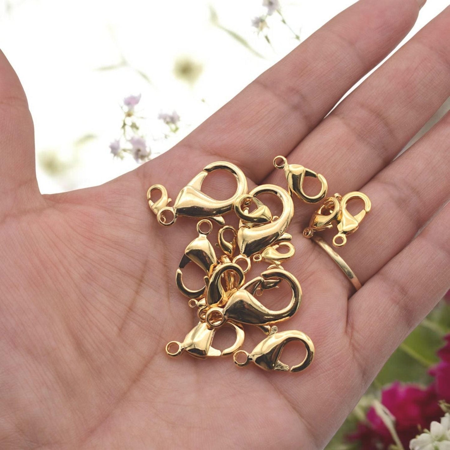 14K Gold Filled Alternative Lobster Clasp – Tarnish-Resistant Jewelry Findings, Multiple Sizes, Secure Necklace & Bracelet Closures