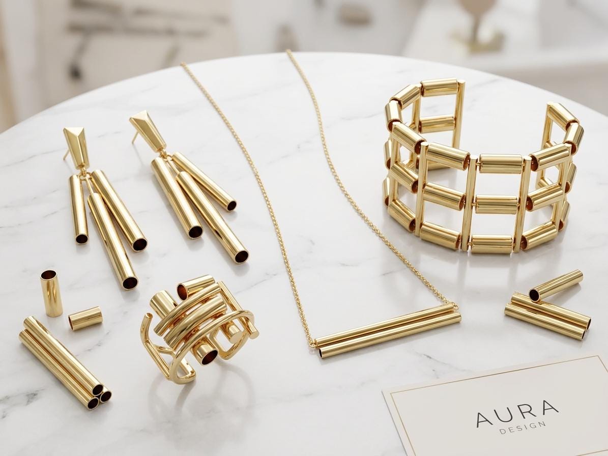 18K Gold Filled Alternative Tube Beads - Seamless Straight Plain Findings - Tarnish Resistant Finish, Jewelry DIY Parts