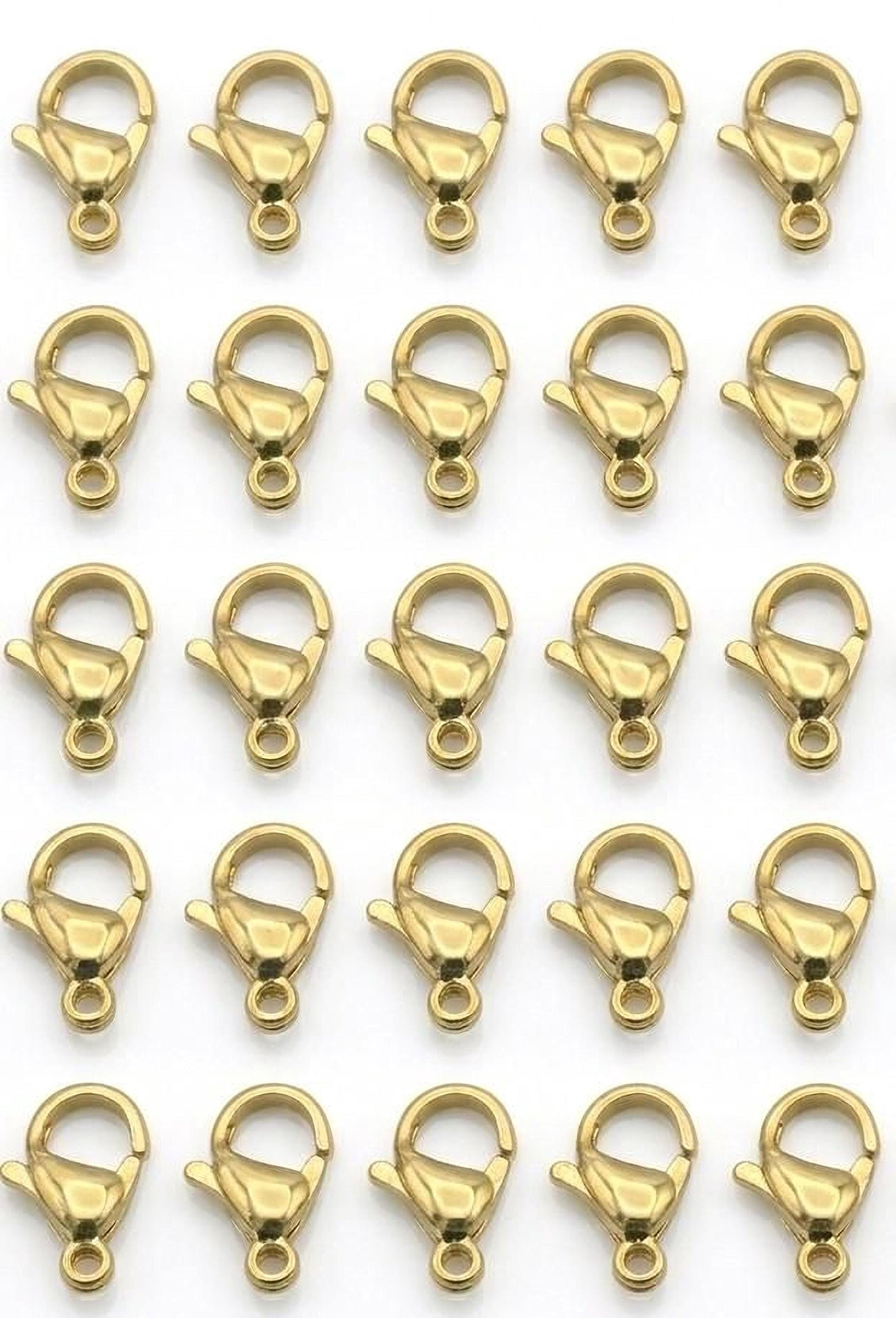 a grid of 24 gold-colored metal clasp hooks arranged in a 4x6 grid pattern.