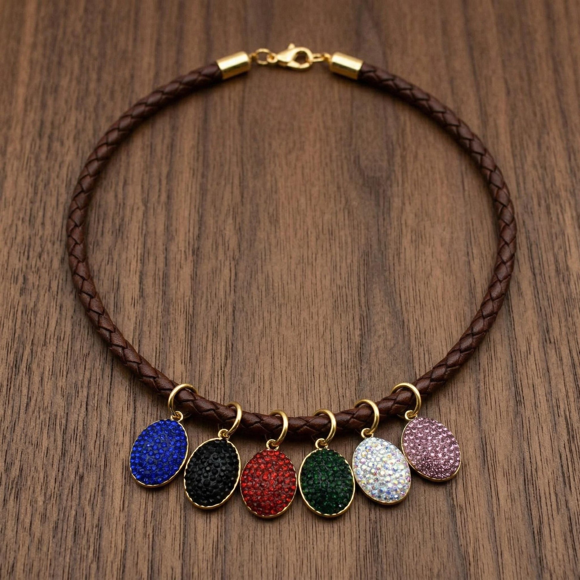 Mixed Color Charms Oval Rhinestone Pendants: Gold Edge, Sparkling Crystal Connectors | Flatback, DIY Jewelry Supplies | 3 Pcs Set