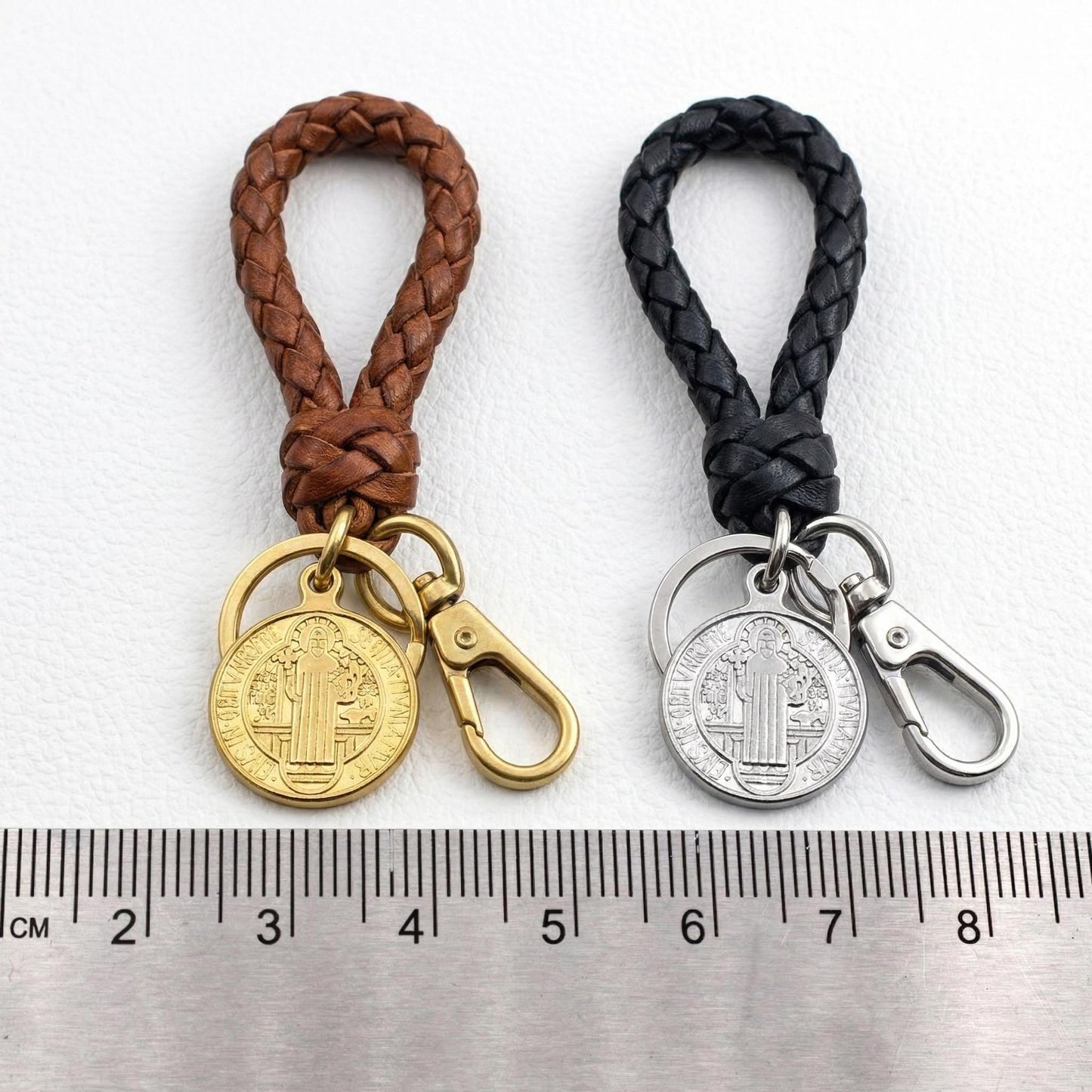 St Benedict Medal Charms Catholic Pendants, Double-Sided Protection (Gold & Silver Tone, 20mm, Lead-Free Stainless Steel)