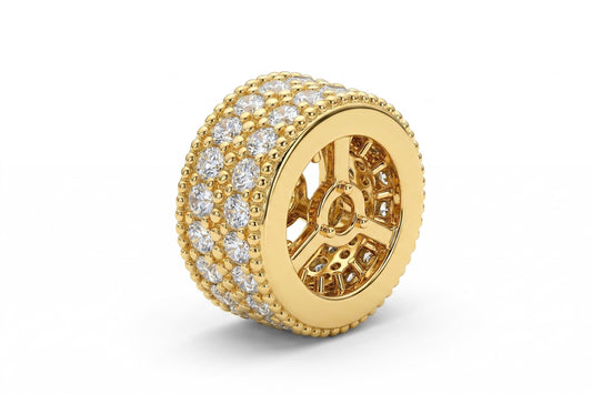 Gold Filled Alternative Micro Pave Beads: 8mm Roundel CZ Cubic Zirconia, Clear Stones Durable Finish | Jewelry Making Parts