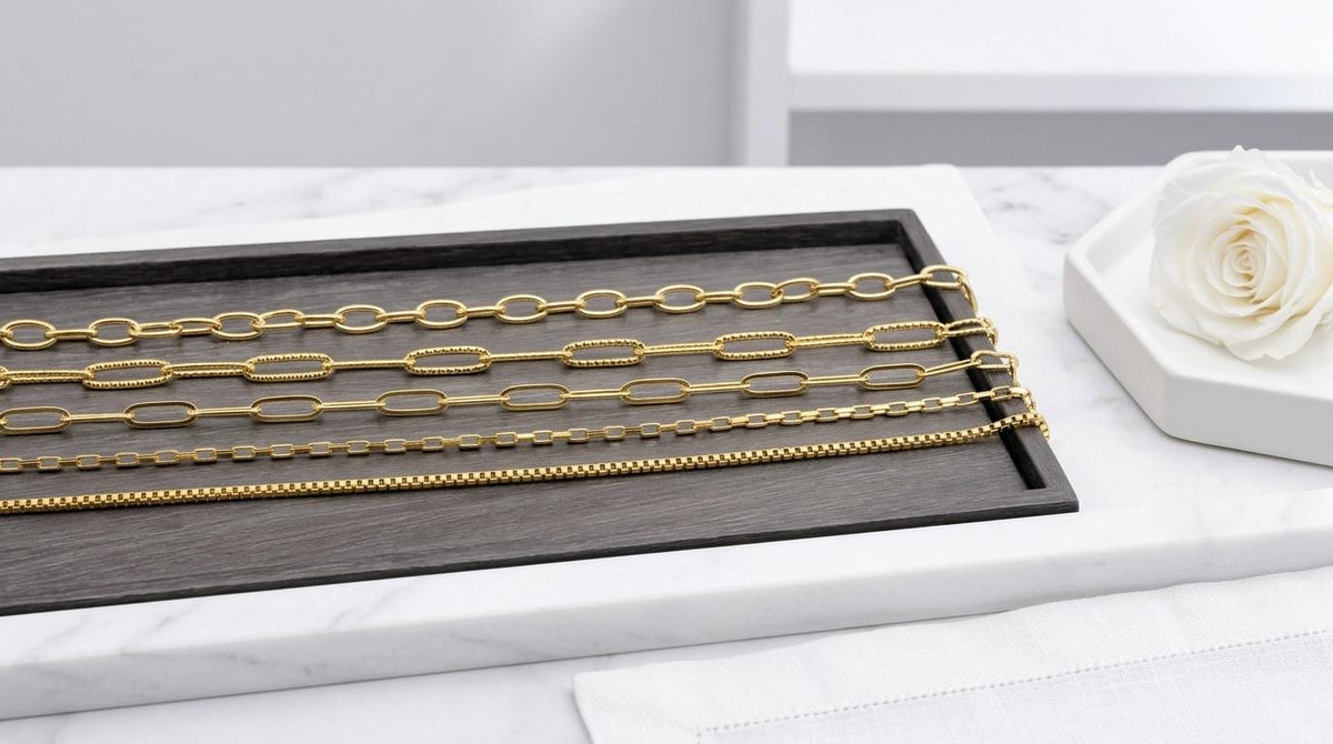 Paper Clip Box Chain Gold Plated, Jewelry Making Essential, Elegant Finish (Multiple Sizes, Durable Stainless Steel)
