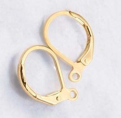 Findings 18k Earring Gold Filled Alternative Hooks, Lever Back & Hoops (13-22mm Sizes, Durable , Jewelry Repair Supplies)