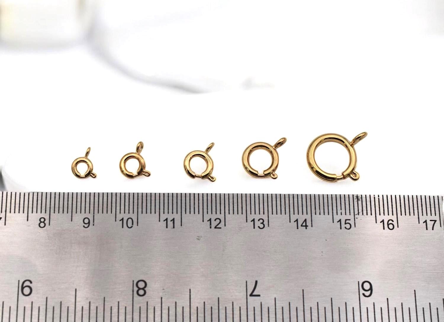 18K Gold Filled Alternative Spring Ring Clasp Round 5–12mm, Tarnish-Resistant Closures for Necklaces & Bracelets, Jewelry Findings