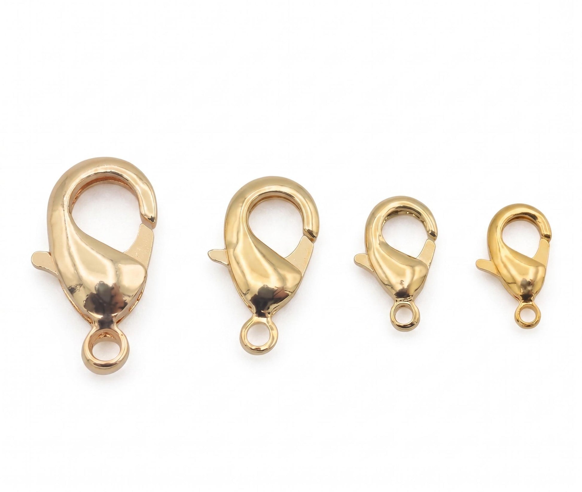 14K Gold Filled Alternative Lobster Clasp – Tarnish-Resistant Jewelry Findings, Multiple Sizes, Secure Necklace & Bracelet Closures